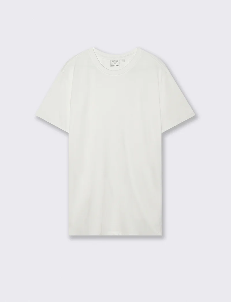 T-shirt girocollo in piquet premium - Bianco