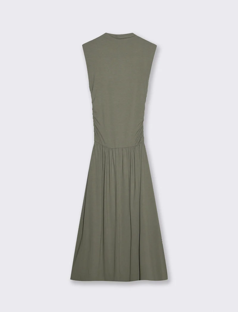 Vestito smanicato in viscosa per donna - Verde salvia