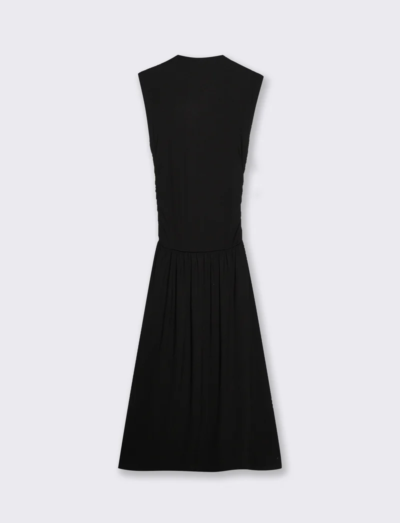 Vestito smanicato in viscosa per donna - Nero