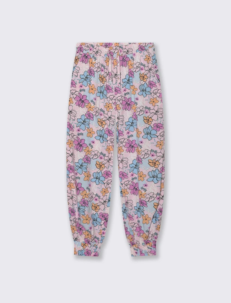 Jogger in viscosa con stampa e comfort - Fantasia