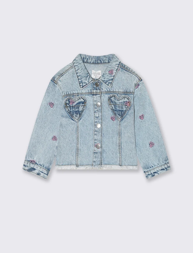 Giubbotto di jeans con ricami trendy - Denim