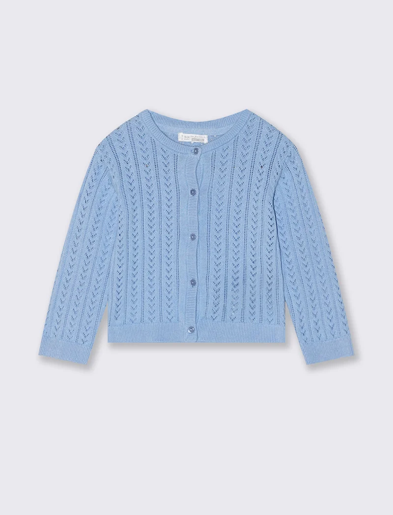 Cardigan lavorato per look romantici - Azzurro