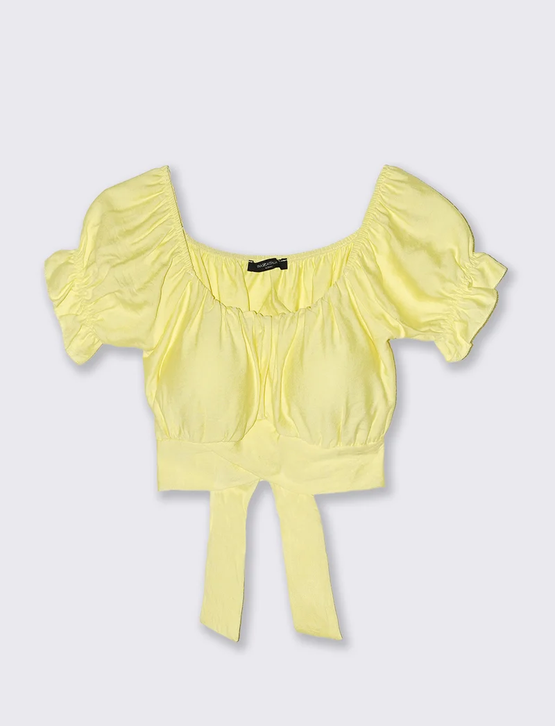 Top con manica elastica - Giallo