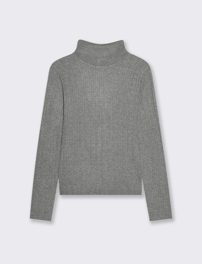 PULLOVER A TRECCE - Grigio mel.