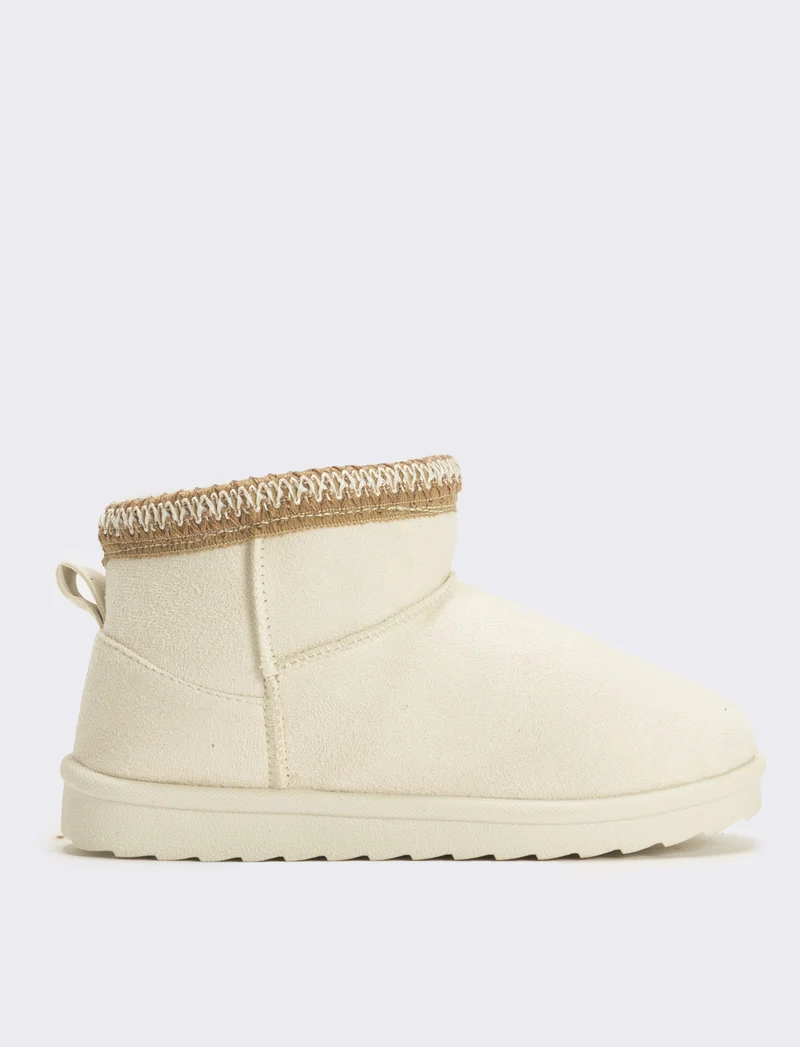 Stivaletto da neve ricamato da bambina - Beige
