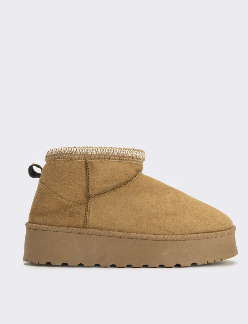 Tronchetto da neve ricamato da donna - Beige