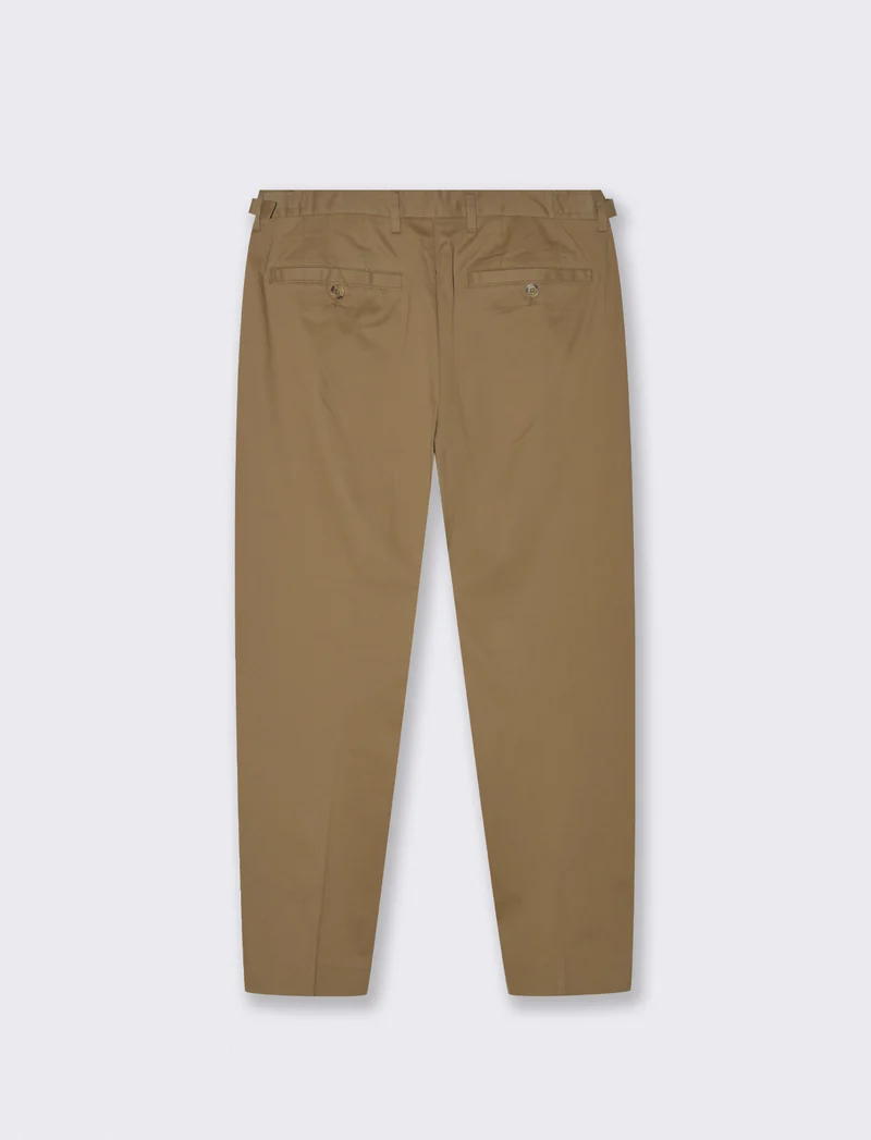 PANTALONI CHINO IN COTONE STRETCH RELAXED EASY PANT FIT - Verde kaki