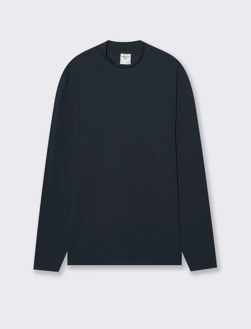 T-SHIRT LUPETTO BASIC SLIM FIT - Blu