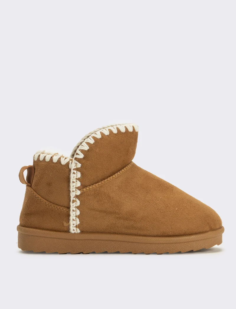 Stivaletto da neve con impunture da bambina - Cammello
