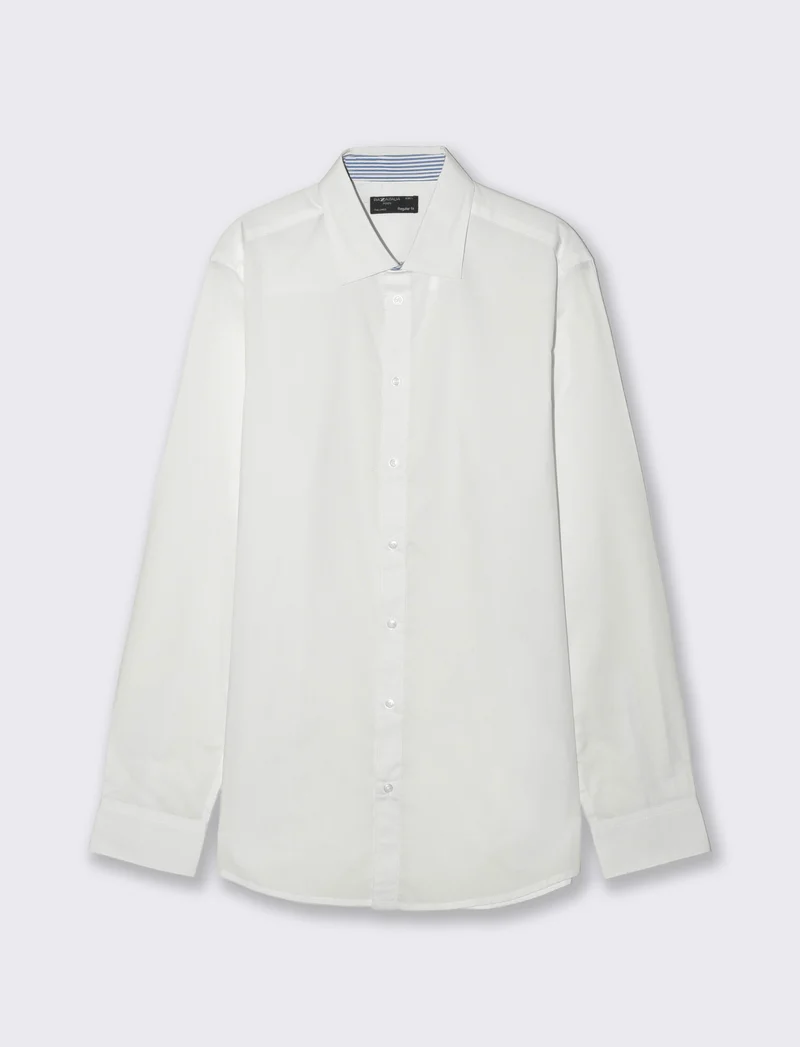 Camicia Regular Fit Easy Iron Collo Francese - Bianco