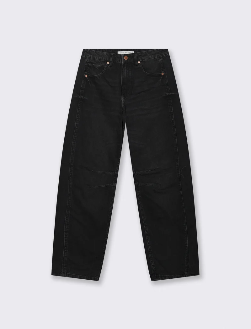 Jeans Ballon Fit con Vita Morbida - Nero