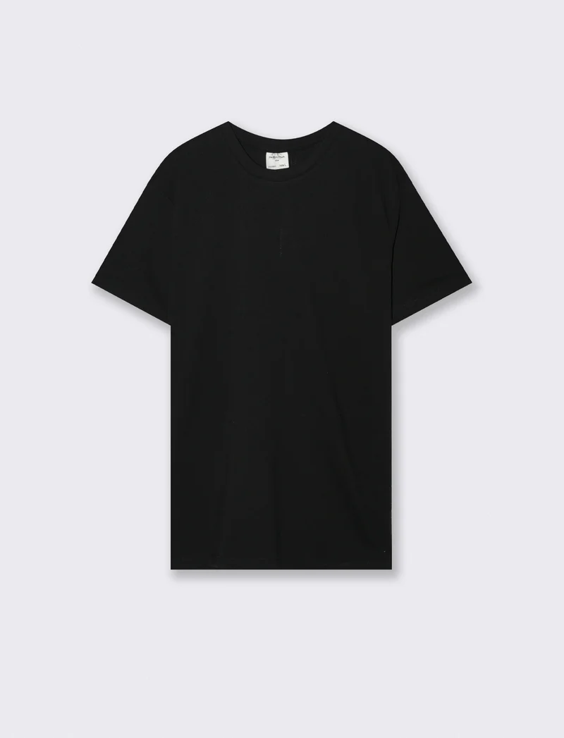 T-shirt girocollo in piquet premium - Nero