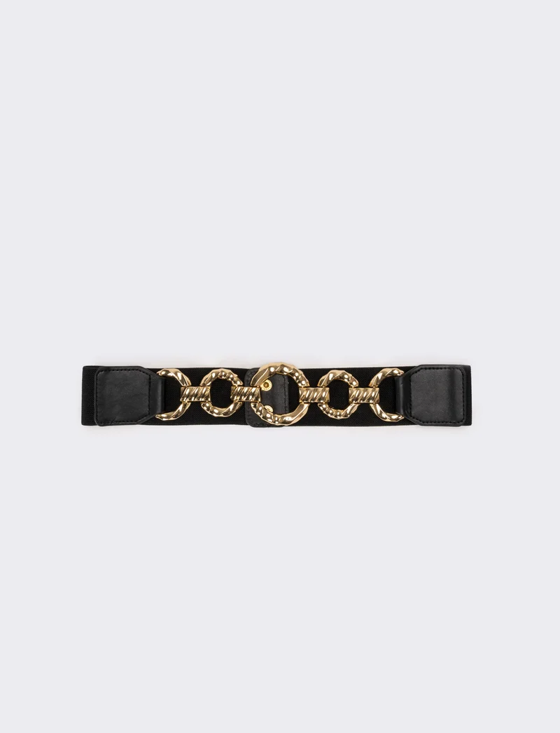 Cintura donna con catena centrale - Nero