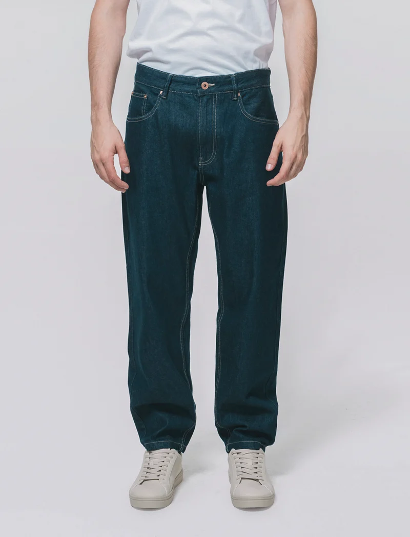 JEANS STRAIGHT FIT LAVAGGIO ZERO BLU - DENIM SCURO