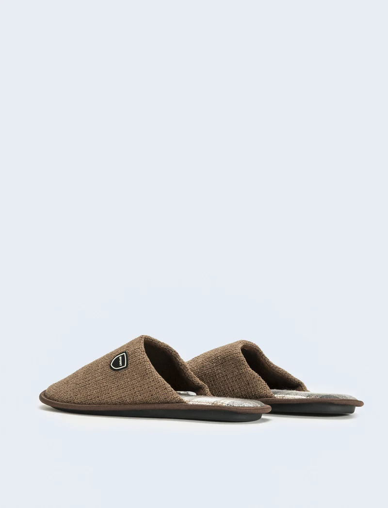 Pantofola da uomo con fodera effetto galles - Marrone