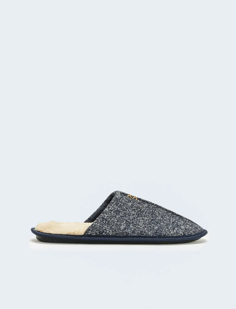 Pantofola da uomo con fodera fur - Blu