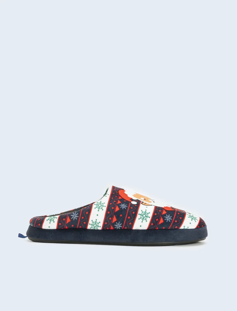 Pantofola natalizia da uomo - Blu