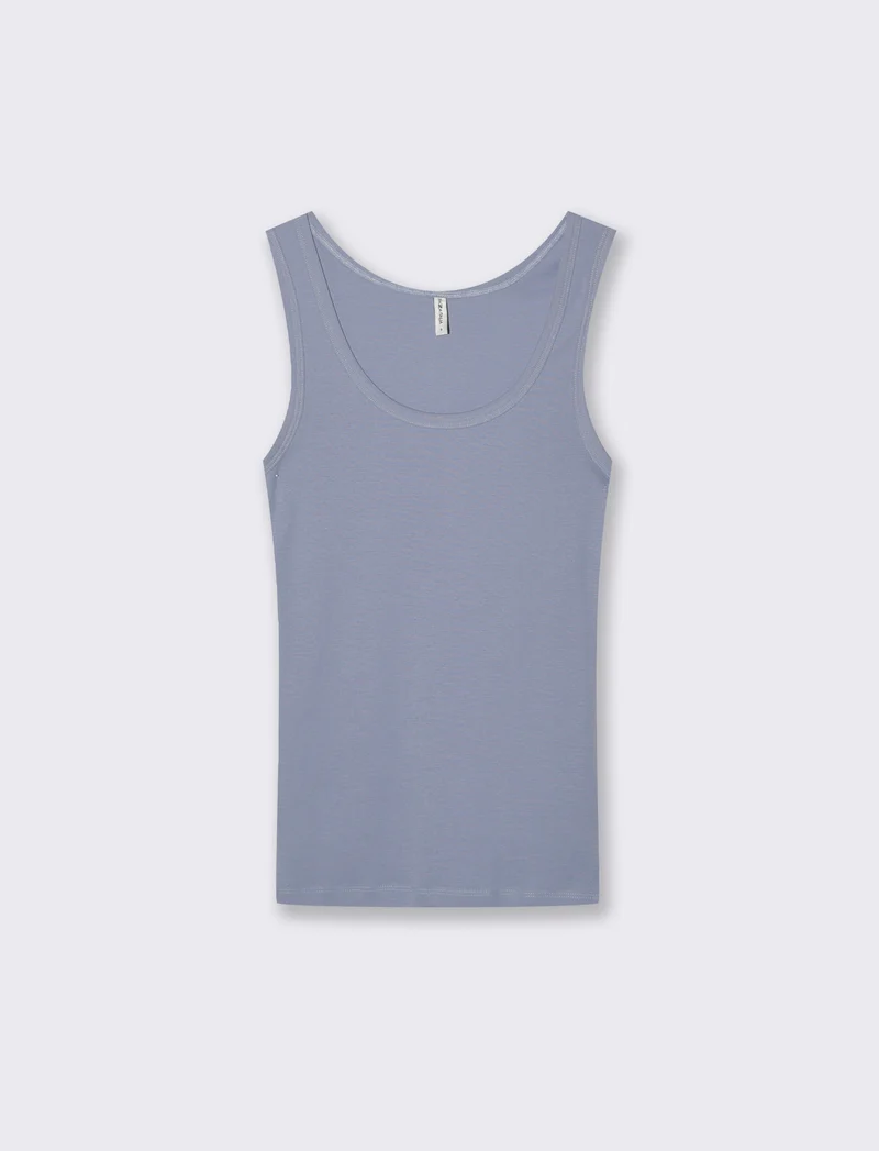 Canottiera Basica Scollo Madonna Skinny - Denim