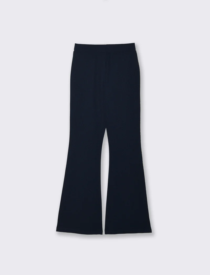 Pantalone Flare con Banda Elastica Vita - Blu