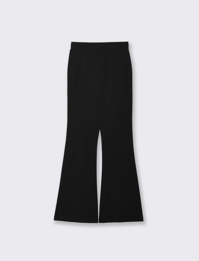 Pantalone Flare con Banda Elastica Vita - Nero
