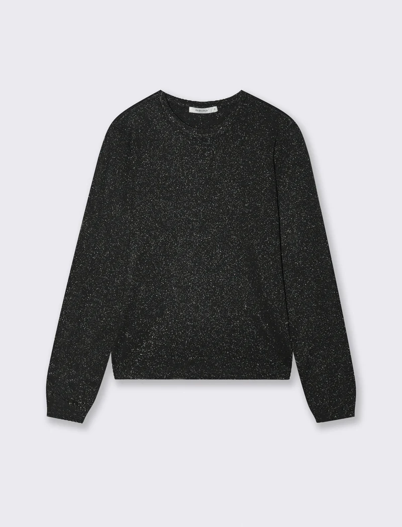 Maglia manica lunga effetto metallo - Nero