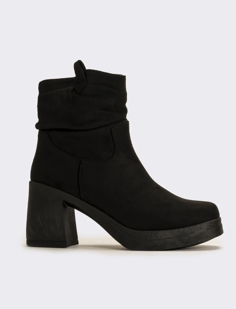 Tronchetto punta quadrata da donna - Nero