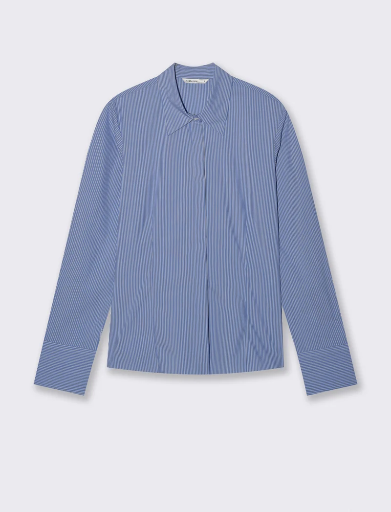 Camicia Slim in Tela Elastica - Celeste