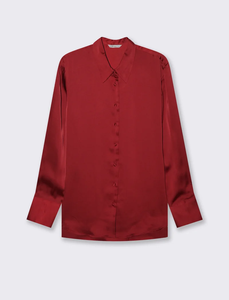 Camicia Maniche Lunghe Regular - Rosso india
