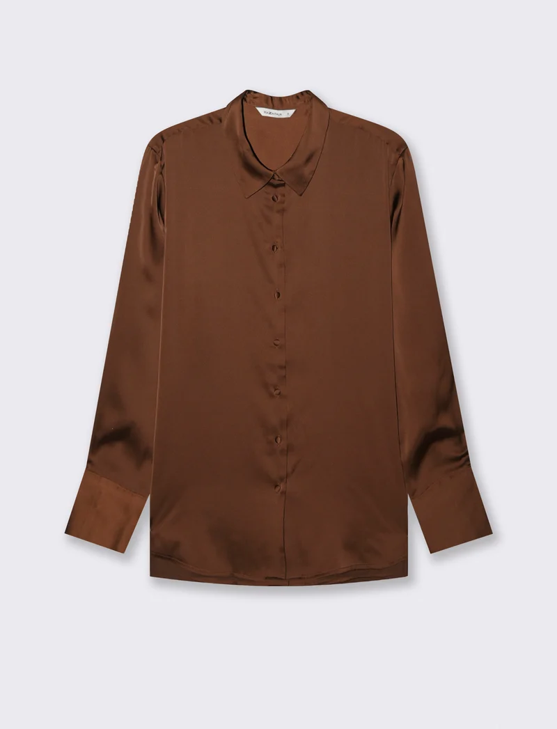Camicia Maniche Lunghe Regular - Marrone