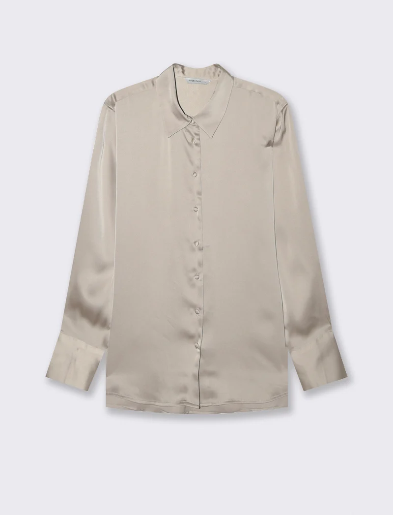 Camicia Maniche Lunghe Regular - Beige grano
