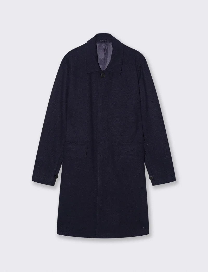 CAPPOTTO COLLO CAMICIA - Blu