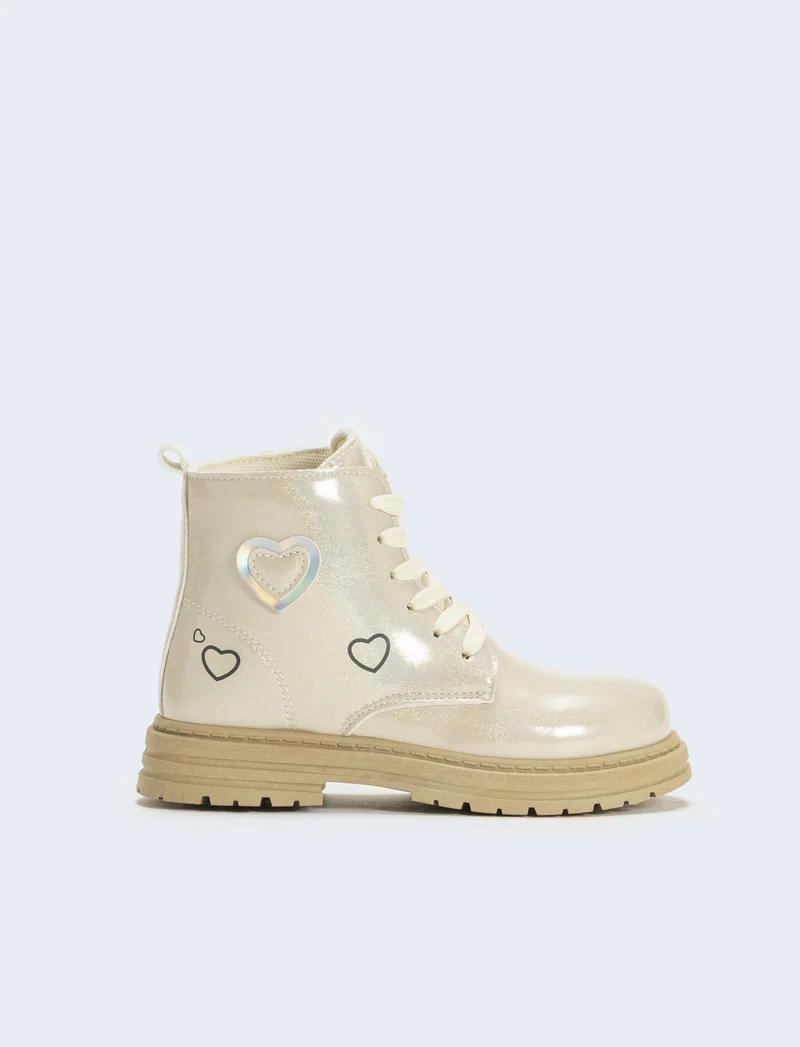 Anfibio con cuori da bambina - Beige