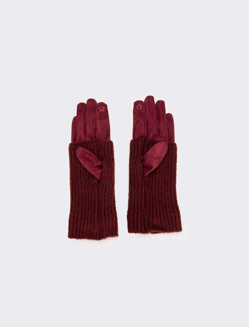 Guanto in pvc con manicotto donna - Bordeaux