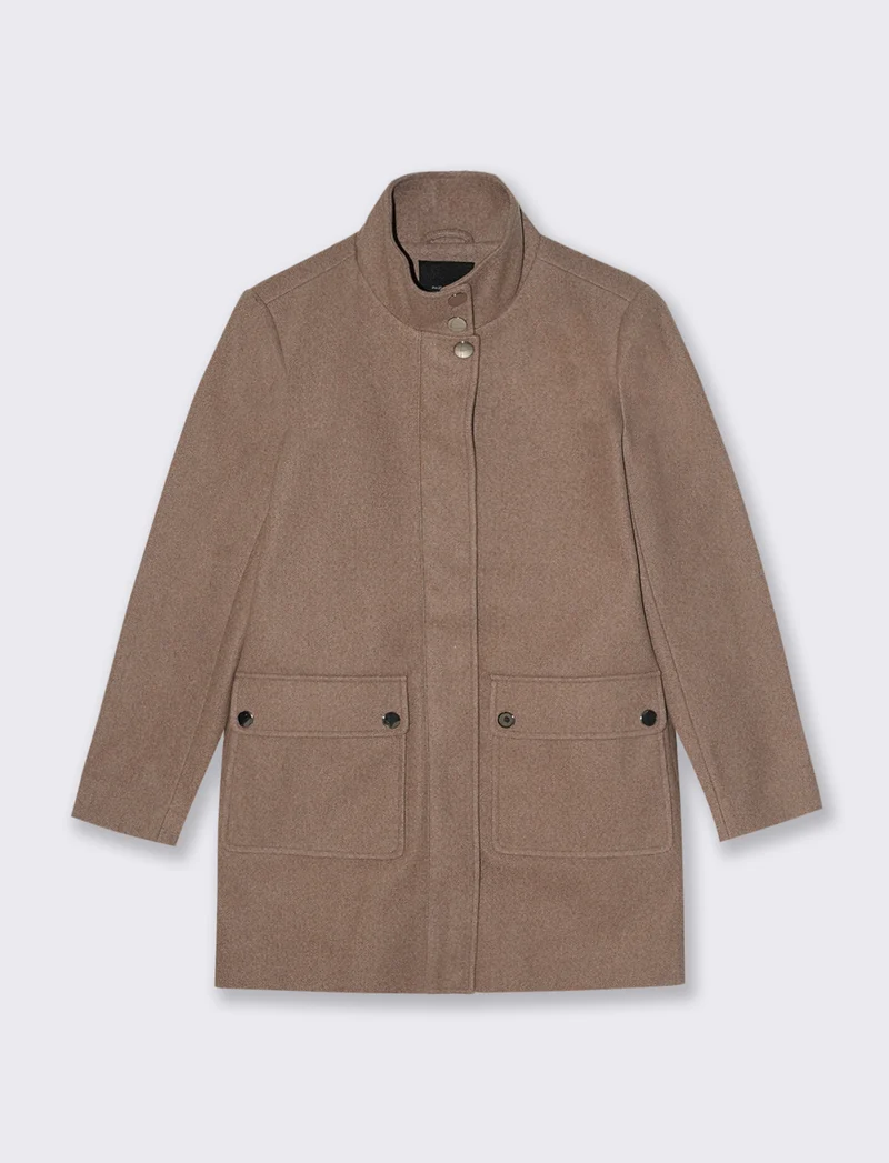 CAPPOTTO COLLO ALTO - Grigio tortora