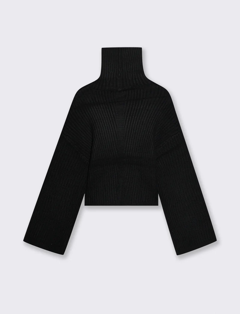 PULLOVER CROP - Nero