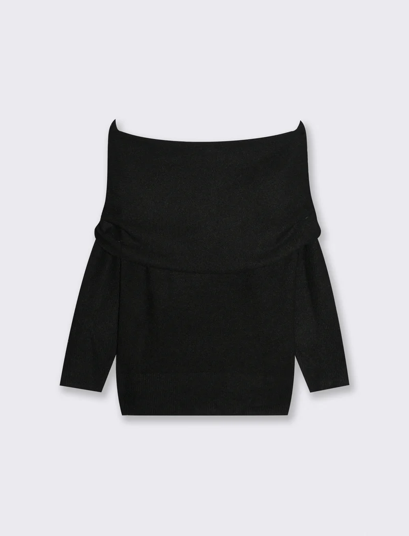 PULLOVER OFFSHOULDER - Nero