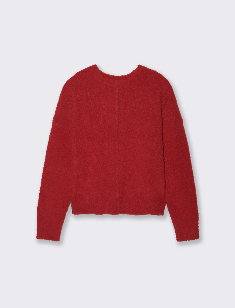 PULLOVER CON CUCITURA IN RILIEVO - Rosso