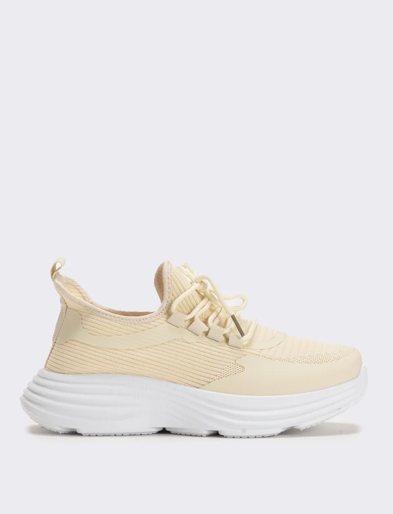 Sneakers ginniche in tessuto tecnico - Beige