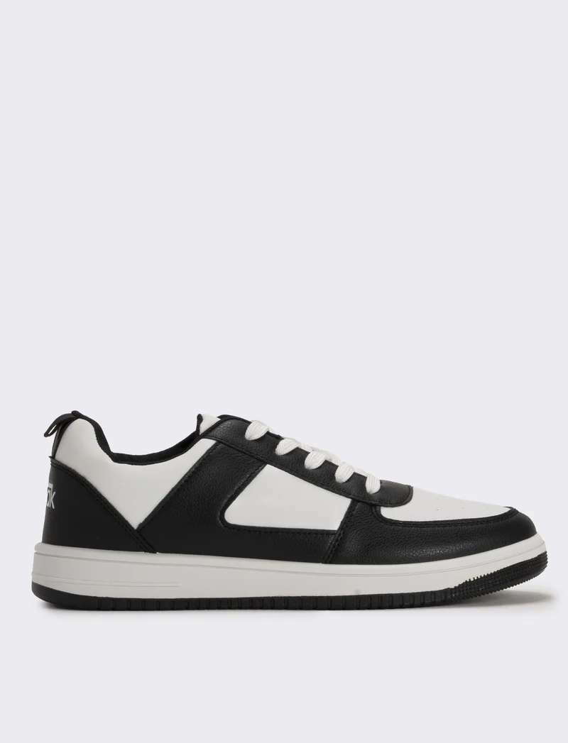 Sneakers bicolor uomo bianco e nero - Bianco-nero