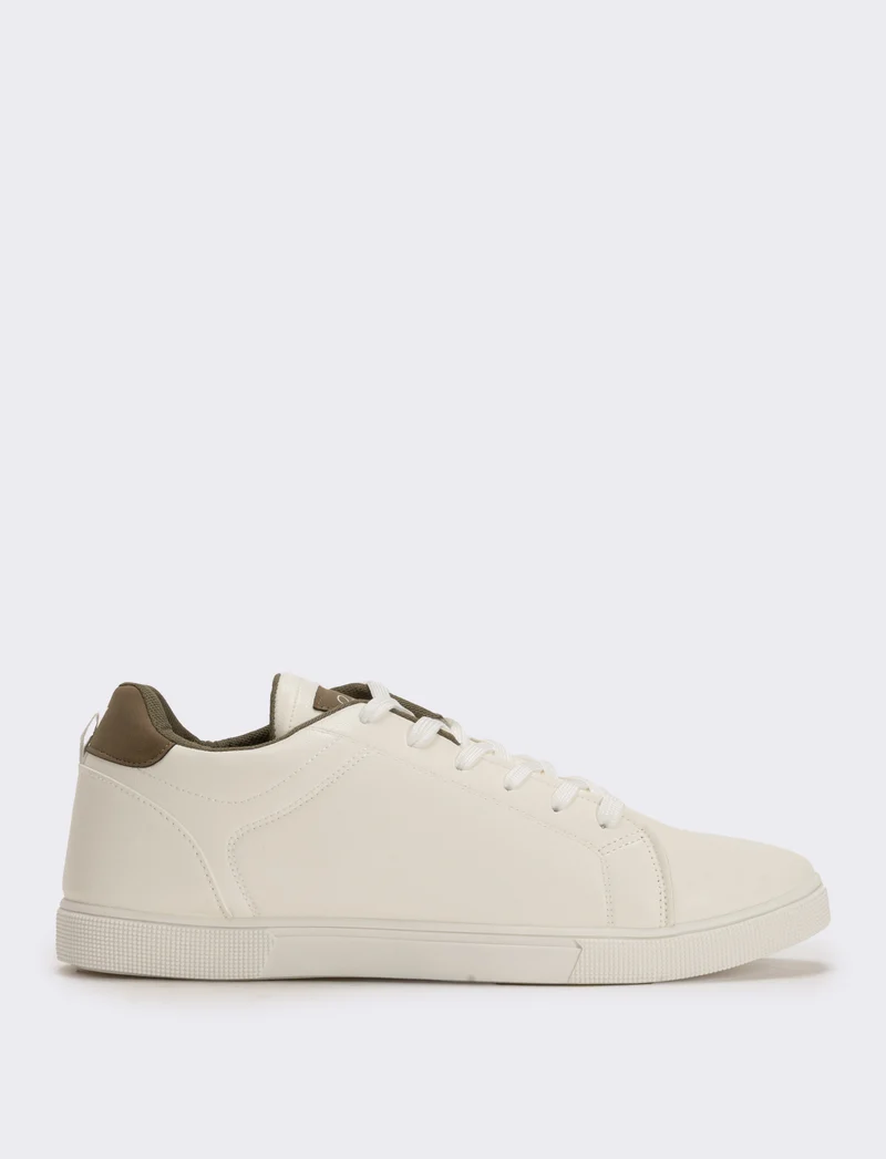 Sneakers bianche con dettaglio verde - Bianco
