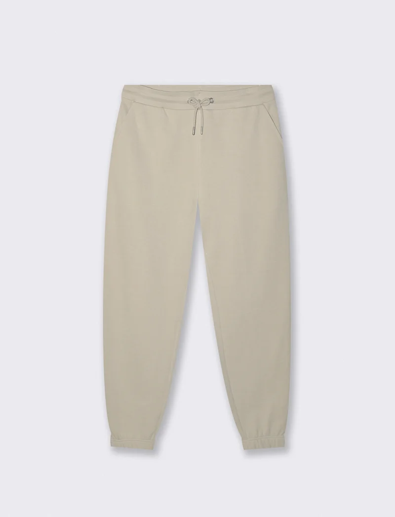 Pantaloni Jogger Basic in Piquet - Grigio ghiaccio