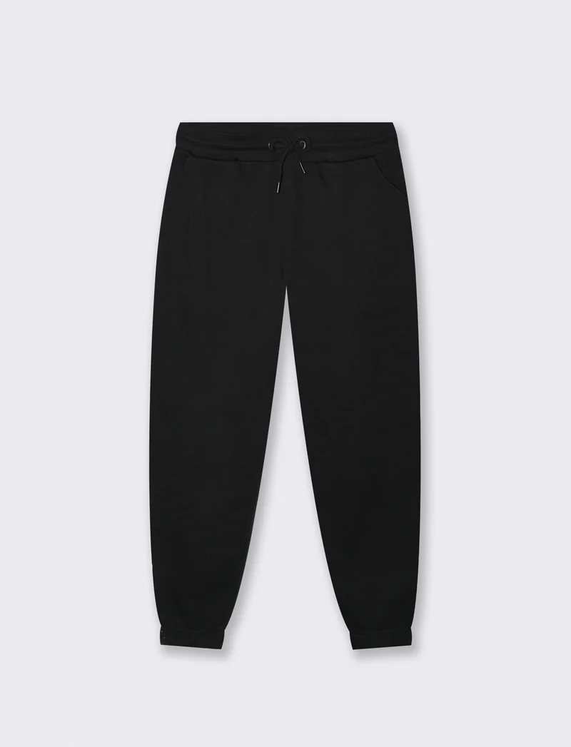 Pantaloni Jogger Basic in Piquet - Nero