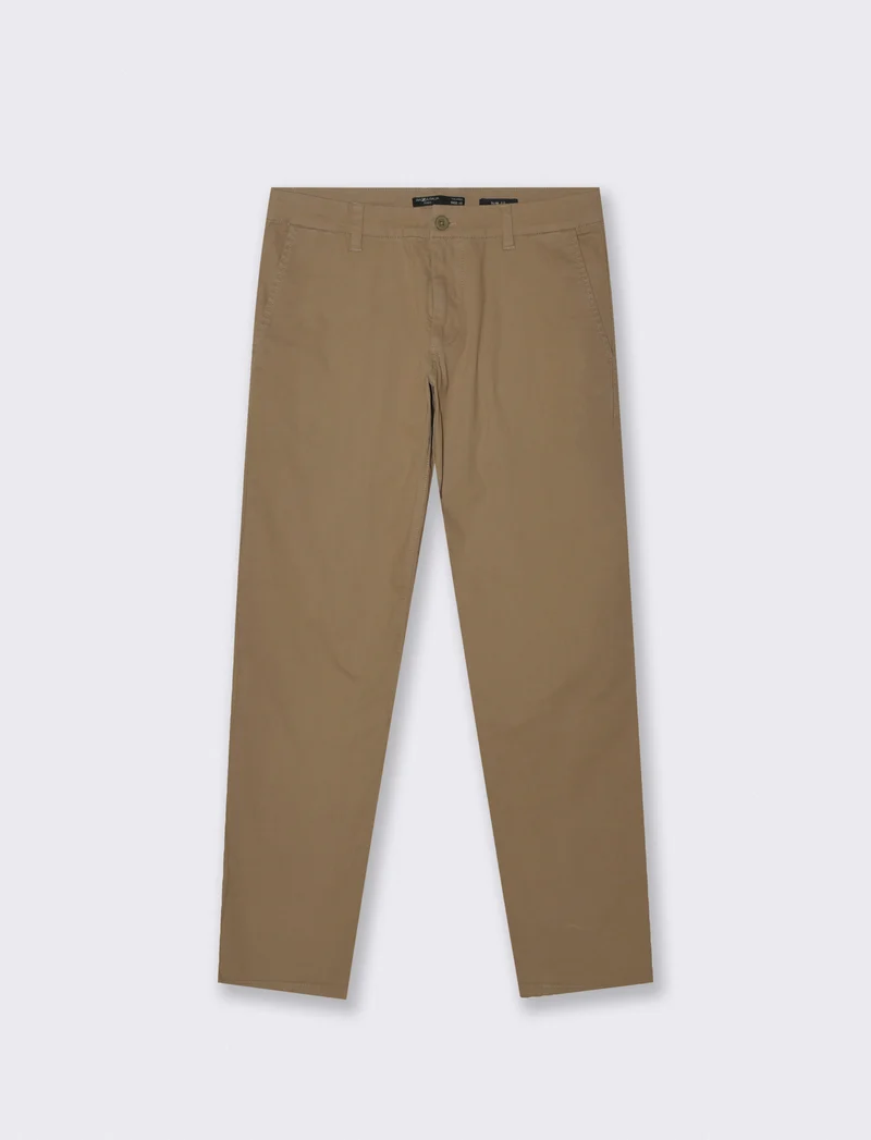 Pantaloni Chino Slim Fit in Twill Cotone - Verde kaki