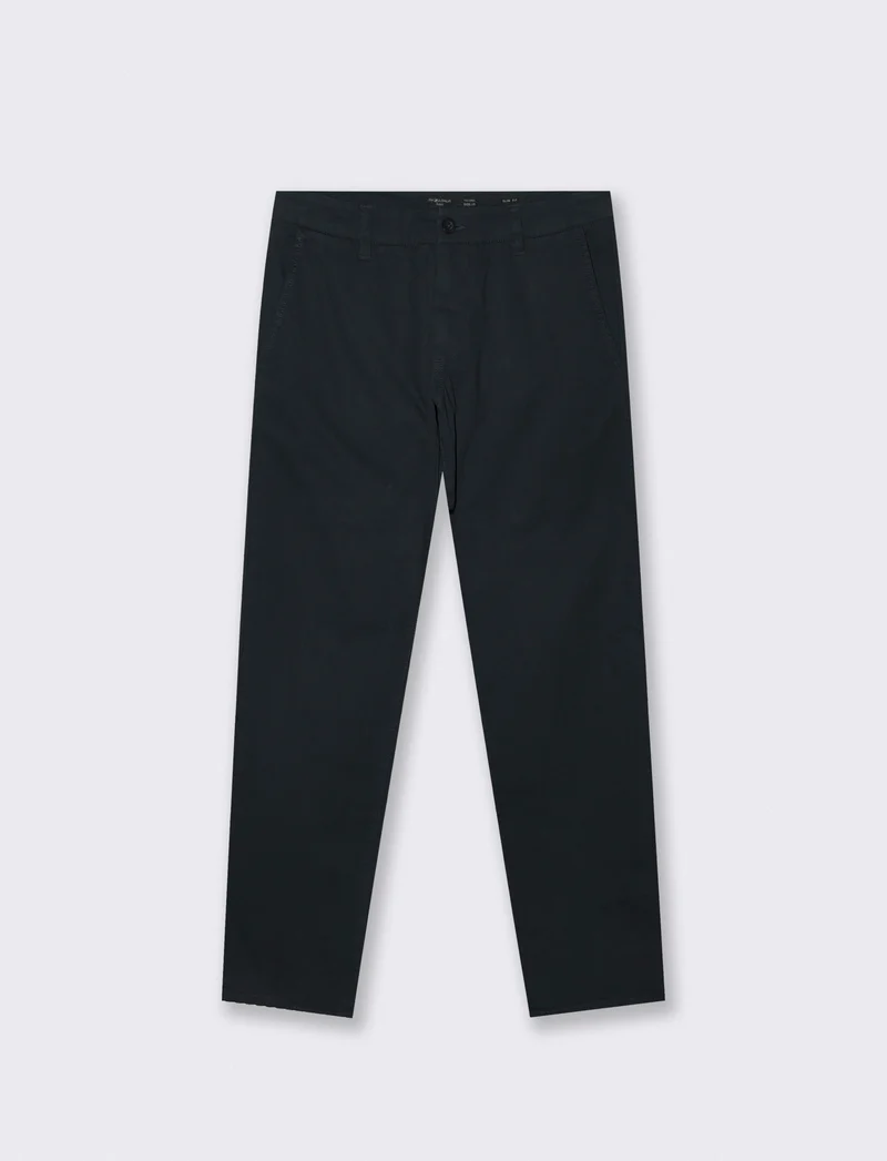 Pantaloni Chino Slim Fit in Twill Cotone - Blu