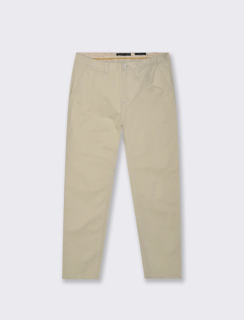Pantaloni Chino Regular Fit in Cotone - Sabbia