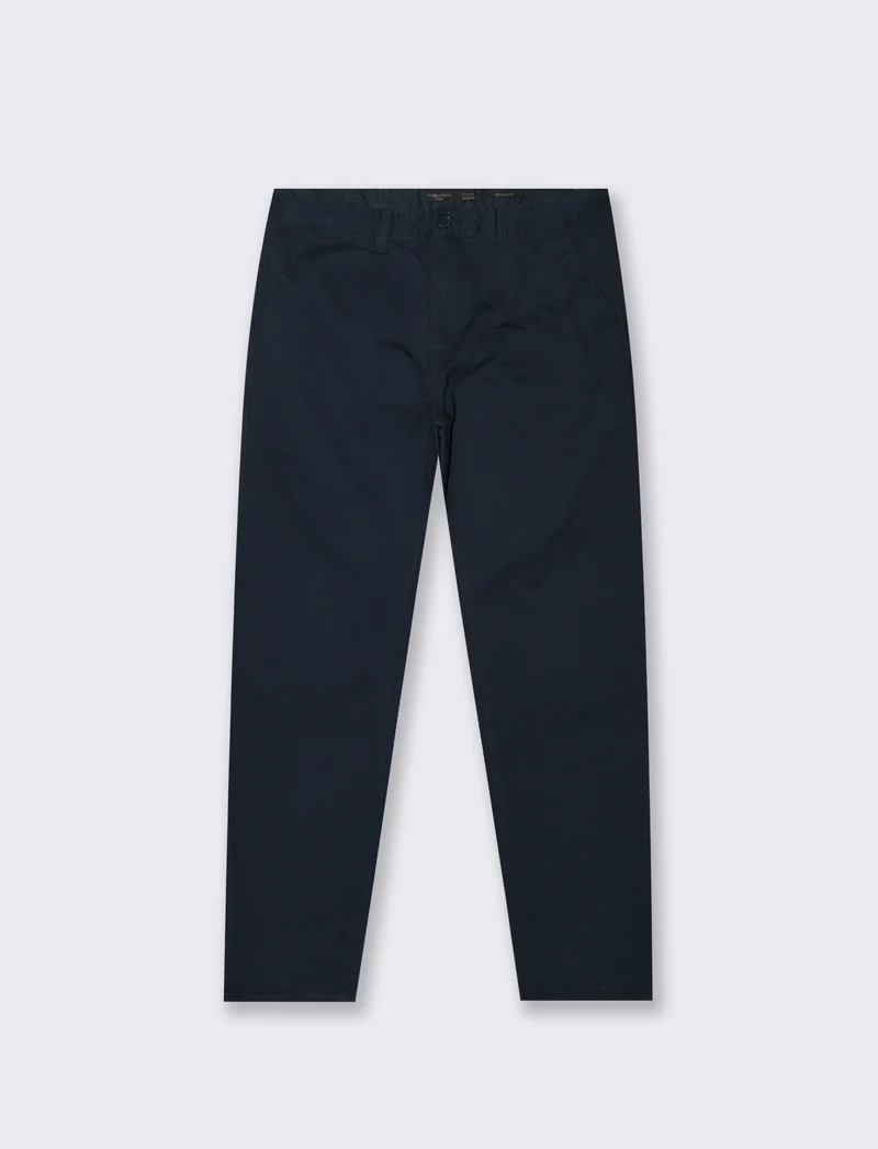 Pantaloni Chino Regular Fit in Cotone - Blu