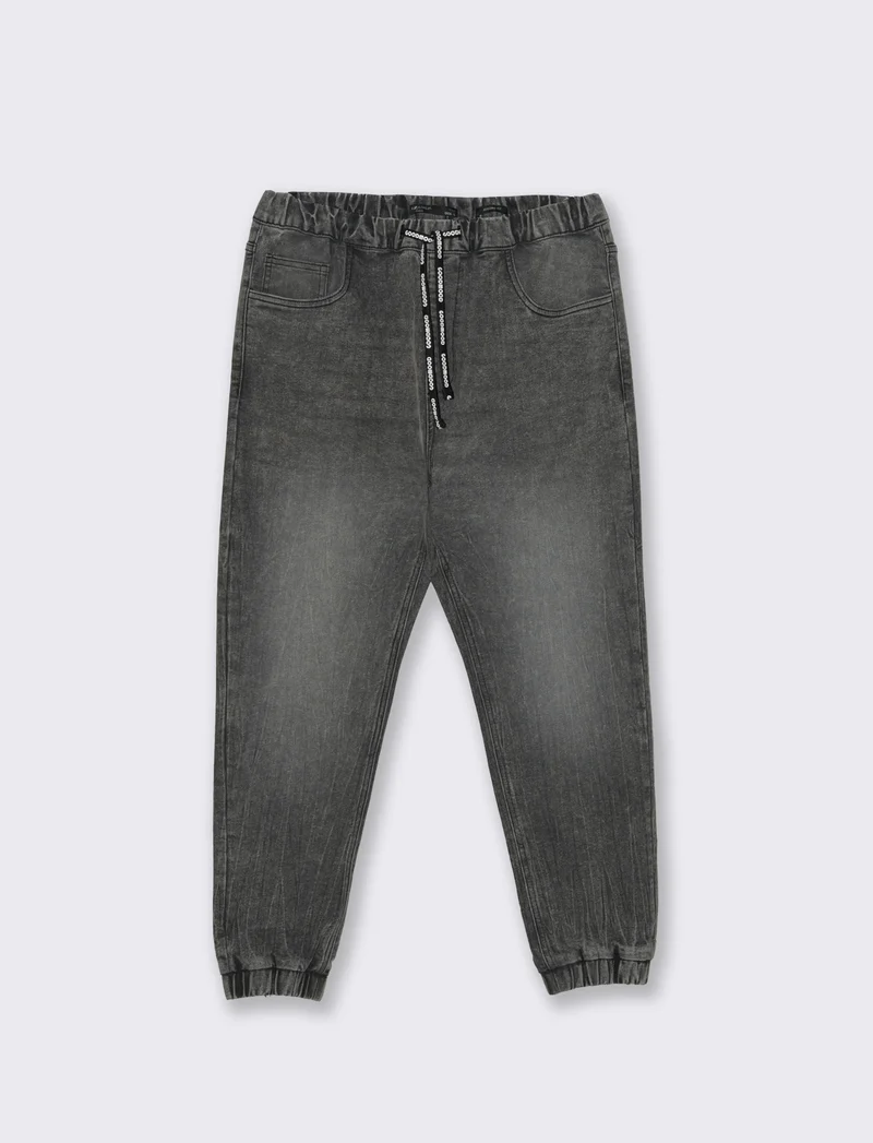 Jeans jogger con vita elasticizzata - Grigio scuro