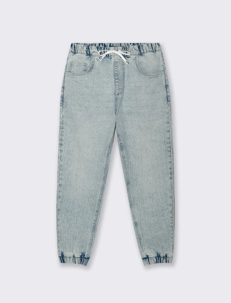 Jeans jogger con vita elasticizzata - Denim chiaro