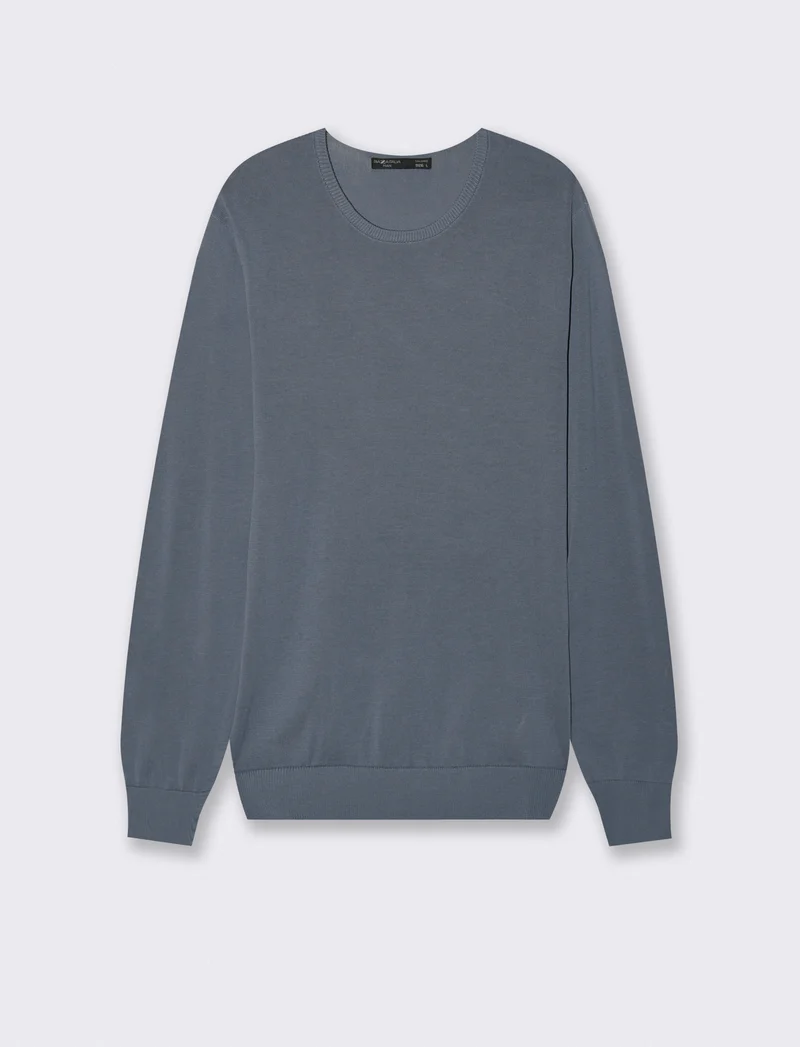 Maglia girocollo in puro cotone premium - CARTA DA ZUCCHERO