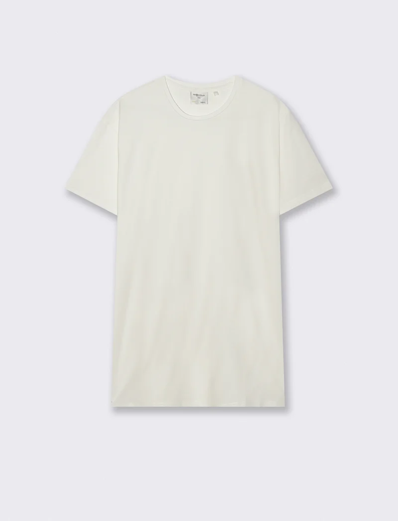 T-shirt slim fit in cotone elasticizzato - Bianco